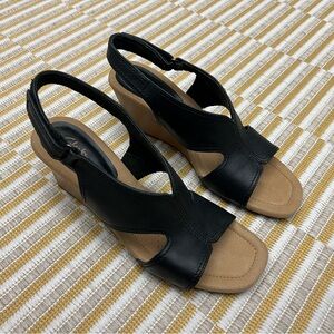 Clark Black Leather Sandals